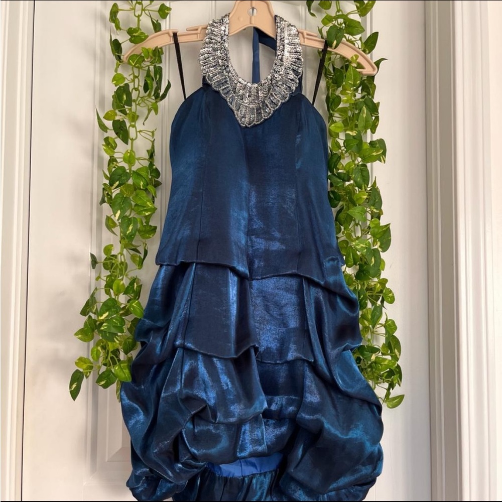Metallic Royal Blue Dress